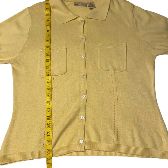 Apostrophe Canary Yellow Cardigan, Large - Picture 8 of 11